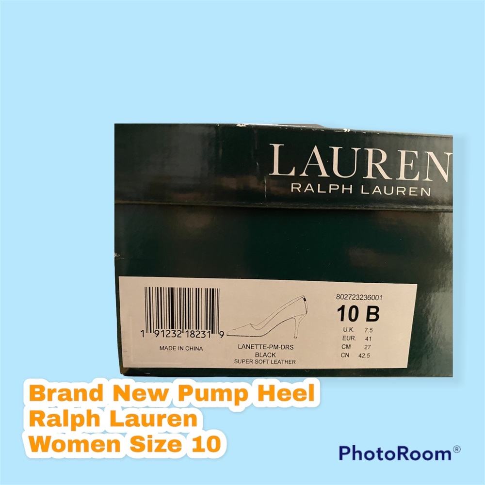 Brand New Women 10 Black Ralph Lauren Lanette Leather Pump